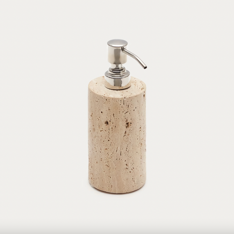 Travertine soap dispenser