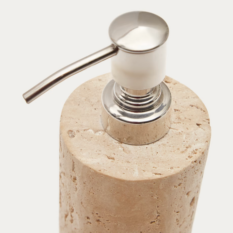 Travertine soap dispenser