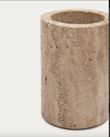 Travertine toothbrush holder