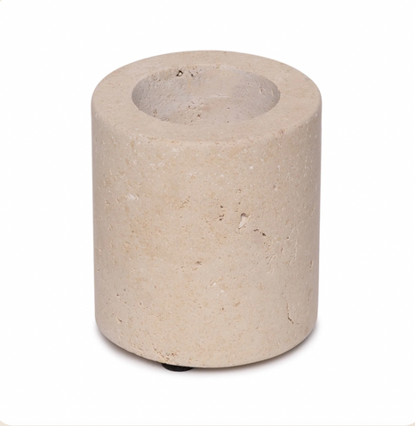 Travertine waxinelichthouder