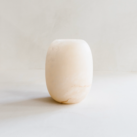 Alabaster kaarsenhouder/vaas - small