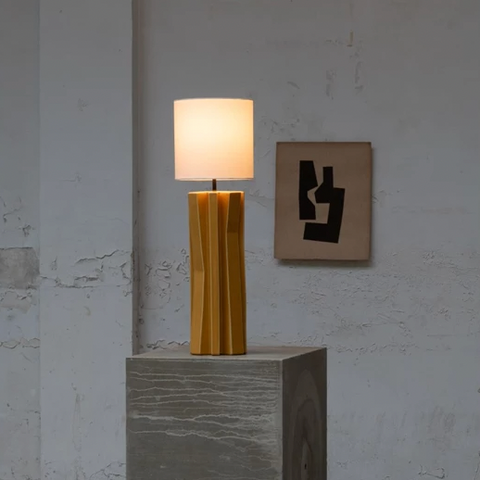 Tafellamp °3 geel - wit Yucca