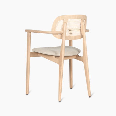 Titus armsteun / eik / gestoffeerde zitting