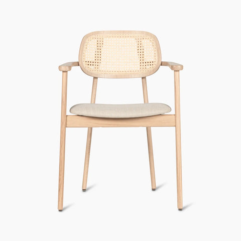 Titus armsteun / eik / gestoffeerde zitting