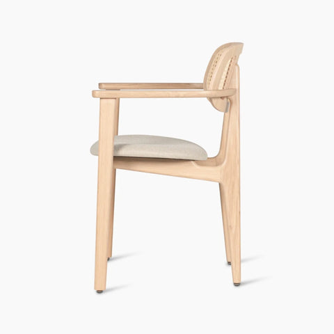 Titus armsteun / eik / gestoffeerde zitting