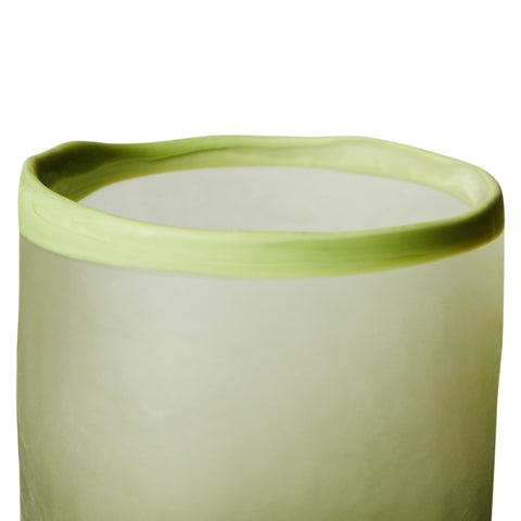 GLASS TEA LIGHT HOLDER, OLIVE
