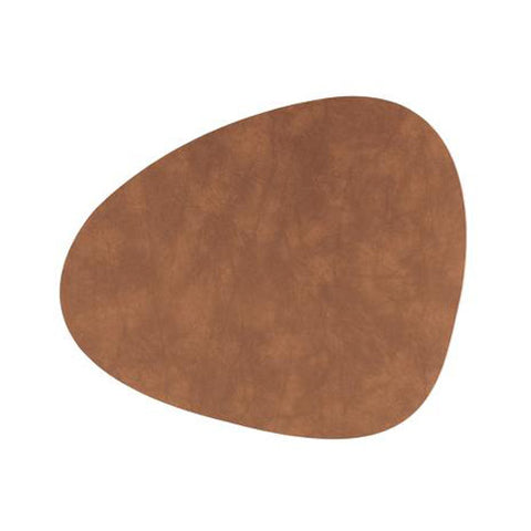 Leather table mat - curve nupo nature
