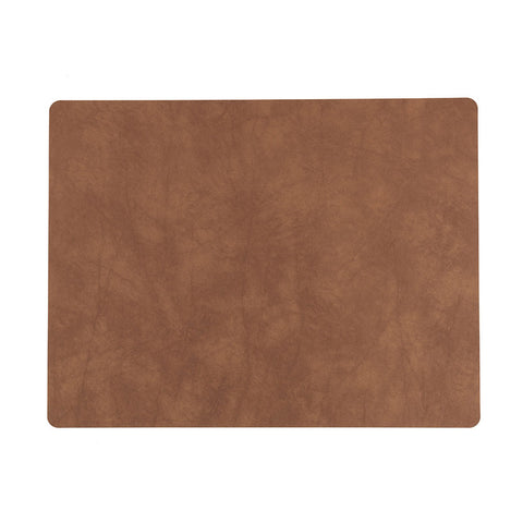 Leather table mat - square nupo nature
