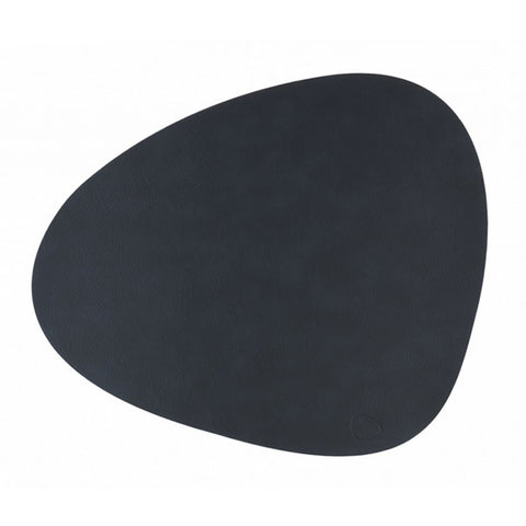 Leather table mat - curve nupo black